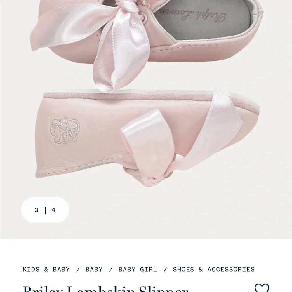 Ralph Lauren Briley Lambskin Slipper - Pink, Baby Girl, Size 1 - Picture 8 of 9